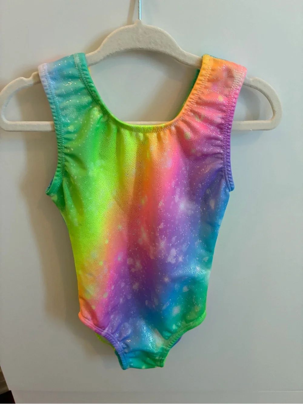 Set of 2 Kids Leotards - Rainbow & Star Print - Long Sleeve,Sleeveless- 110 (4T)